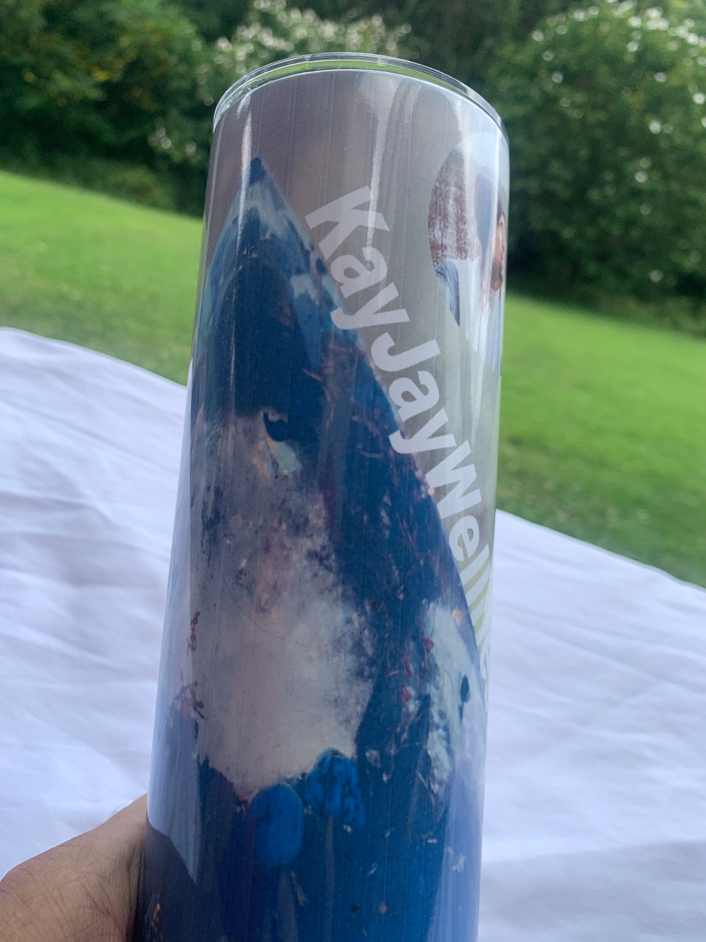 KayJay Wellness custom designed personal drinking tumbler with free orgone TB