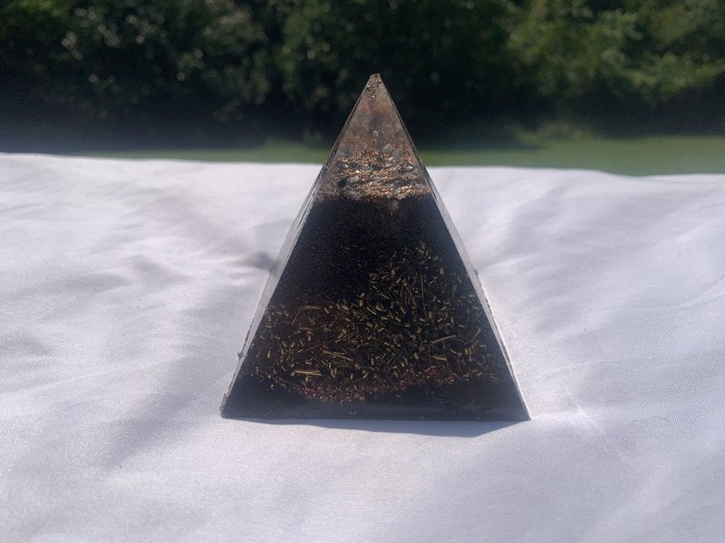 1 hand made large Quartz Crystal Orgone Energy Pyramid for home office outdoor indoor travel gift emf protection