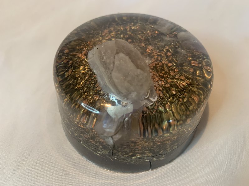 1 med sized KayJay Orgone Energy HHG unit for home office emf protection or travel