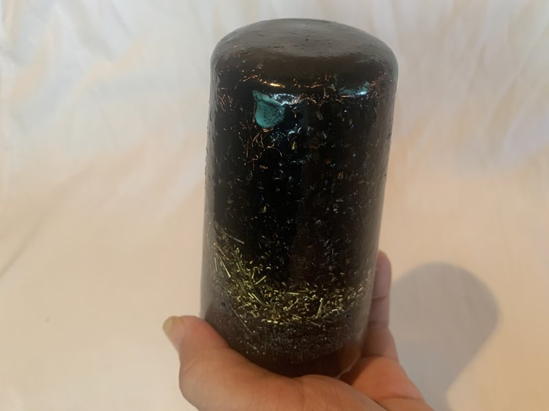 1 large black quartz crystal hand made orgone energy tower