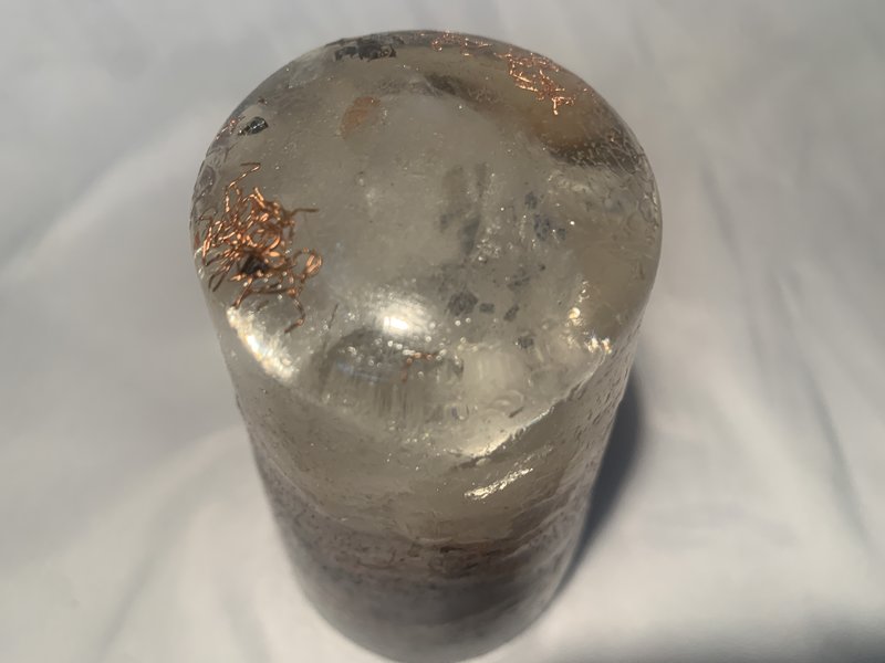 1 large clear quartz crystal hand made orgone energy tower