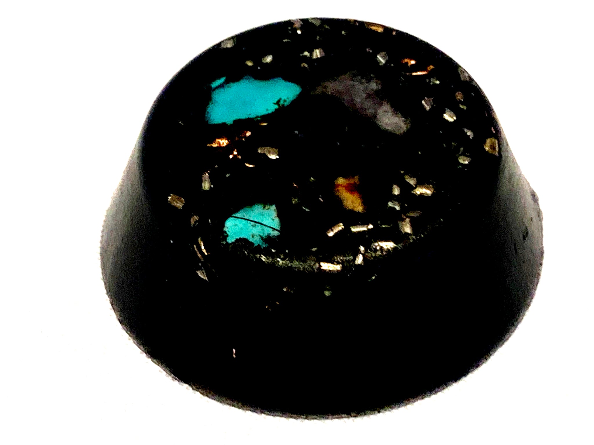 1 hand made quartz crystal turquoise and copper orgone tb unit for emf protection