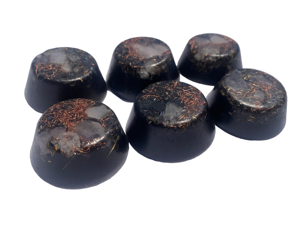 set of 6 authentic hand made KayJay wellness Orgone Energy wellness pucks