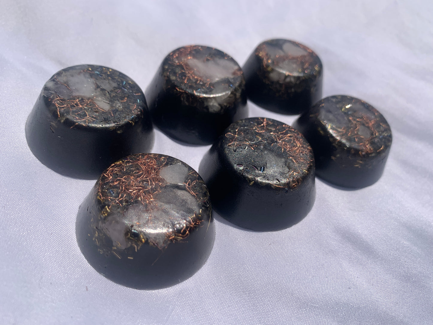 set of 6 authentic hand made KayJay wellness Orgone Energy wellness pucks