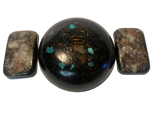 1 custom hand made KayJay small sized Orgone Bunk-R Buster with 2 free orgone bricks