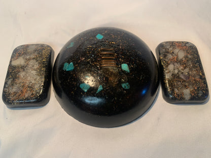 1 custom hand made KayJay small sized Orgone Bunk-R Buster with 2 free orgone bricks