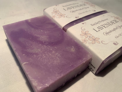 set of 3 KayJay Wellness hand made natural Lavender soap bars for bath detox wellness relaxation