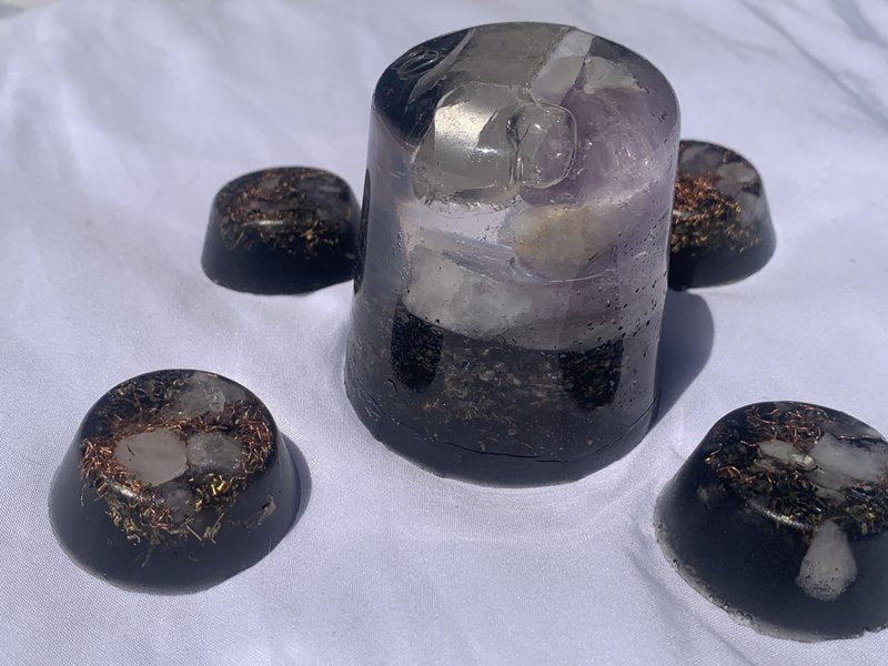 5 piece Orgone Energy gift set for home or office decoration meditation emf protection