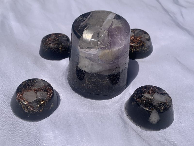 5 piece Orgone Energy gift set for home or office decoration meditation emf protection