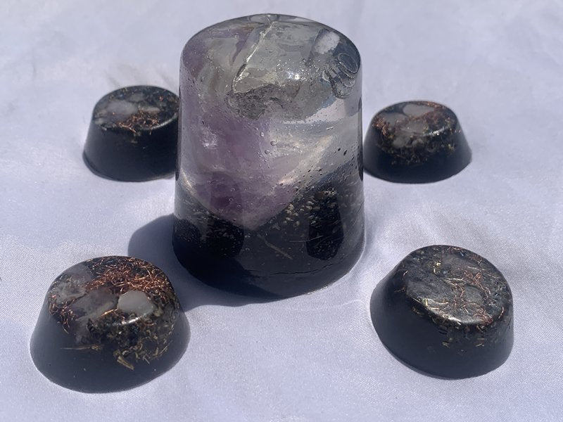 5 piece Orgone Energy gift set for home or office decoration meditation emf protection