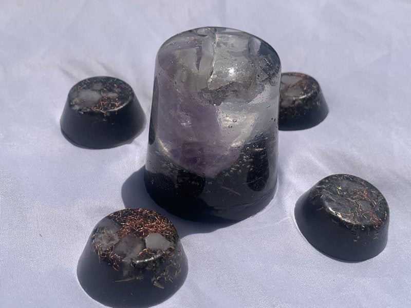 5 piece Orgone Energy gift set for home or office decoration meditation emf protection