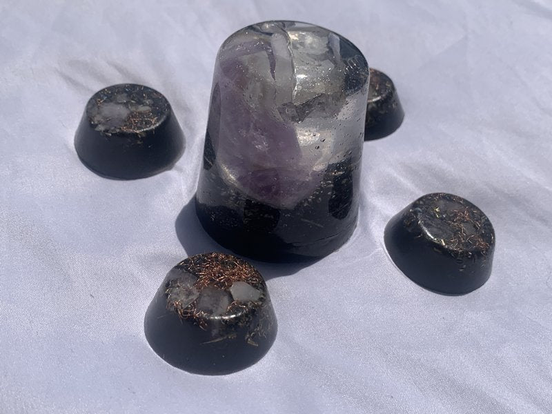 5 piece Orgone Energy gift set for home or office decoration meditation emf protection