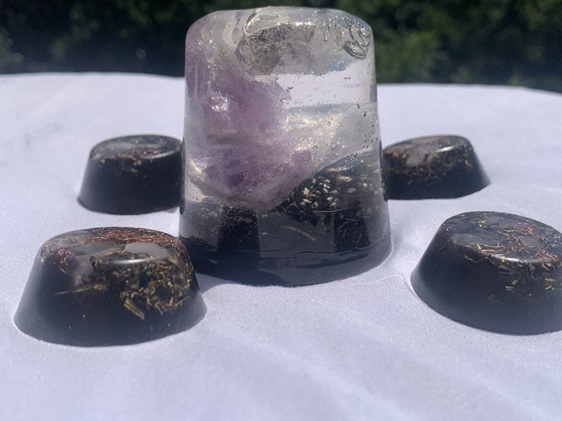 5 piece Orgone Energy gift set for home or office decoration meditation emf protection