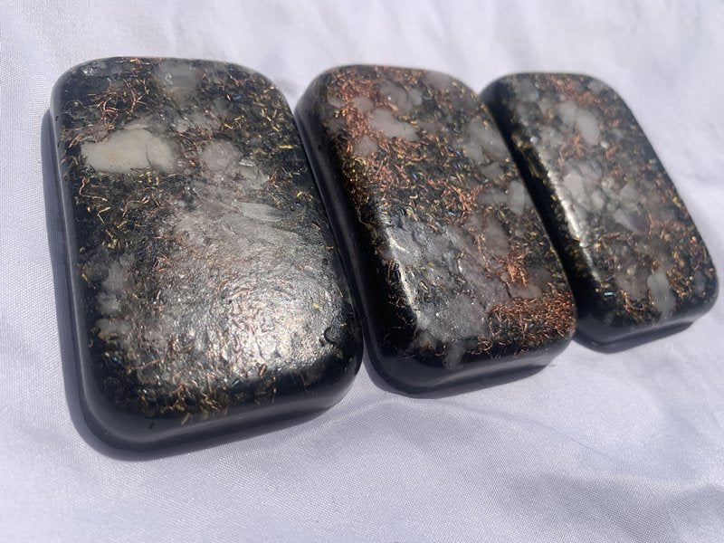 3 piece Orgone Energy brick set for travel home or office emf protection