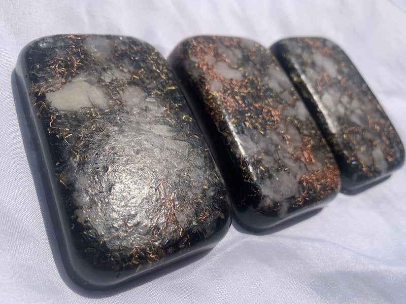 3 piece Orgone Energy brick set for travel home or office emf protection
