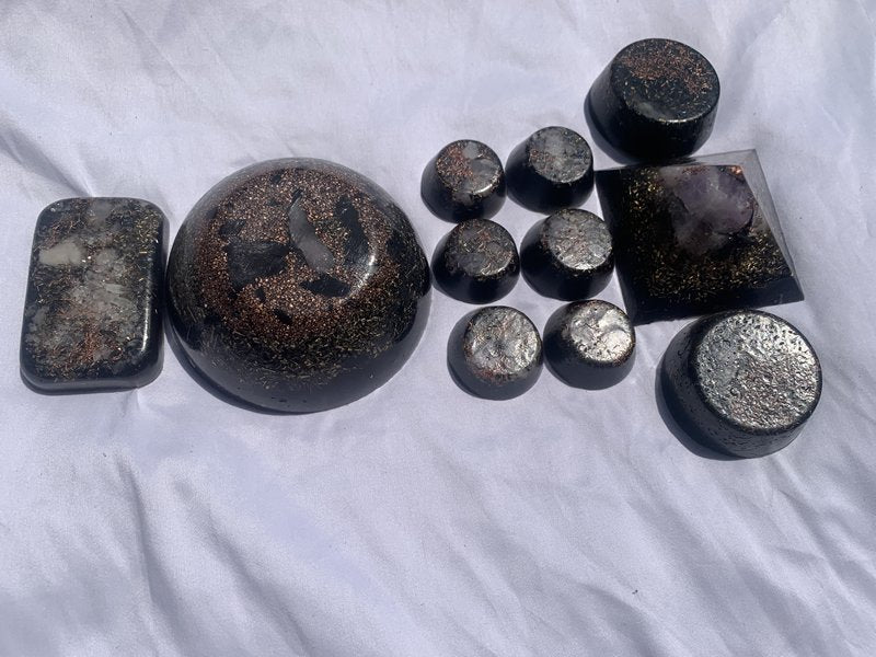 11 piece quartz crystal orgone energy home system for home office decoration EMF protection
