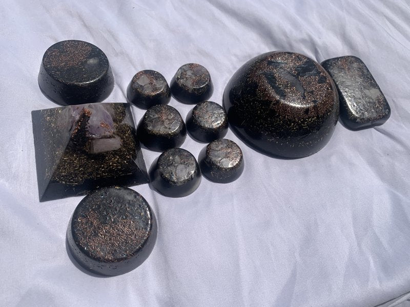 11 piece quartz crystal orgone energy home system for home office decoration EMF protection