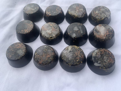 KayJay Wellness hand made set of 12 Orgone Energy Wellness pucks home decoration garden outdoor emf protection office travel