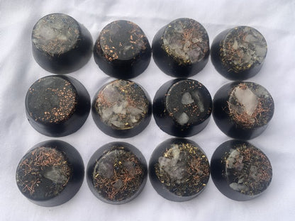 KayJay Wellness hand made set of 12 Orgone Energy Wellness pucks home decoration garden outdoor emf protection office travel