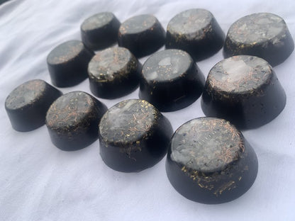 KayJay Wellness hand made set of 12 Orgone Energy Wellness pucks home decoration garden outdoor emf protection office travel