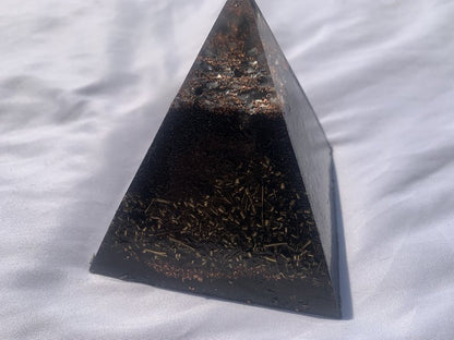 1 hand made large Quartz Crystal Orgone Energy Pyramid for home office outdoor indoor travel gift emf protection