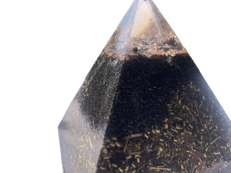 1 hand made large Quartz Crystal Orgone Energy Pyramid for home office outdoor indoor travel gift emf protection