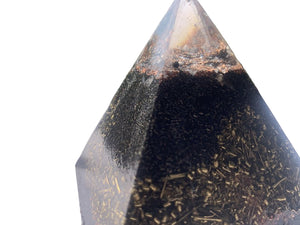 1 hand made large Quartz Crystal Orgone Energy Pyramid for home office outdoor indoor travel gift emf protection