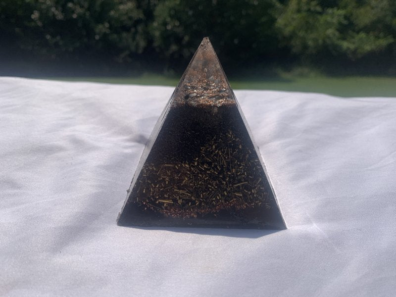 1 hand made large Quartz Crystal Orgone Energy Pyramid for home office outdoor indoor travel gift emf protection