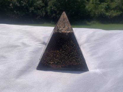 1 hand made large Quartz Crystal Orgone Energy Pyramid for home office outdoor indoor travel gift emf protection