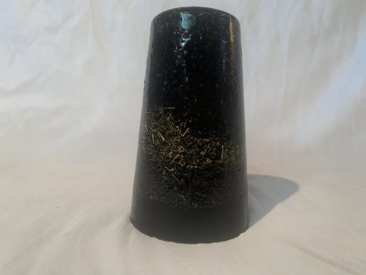 1 large black quartz crystal hand made orgone energy tower