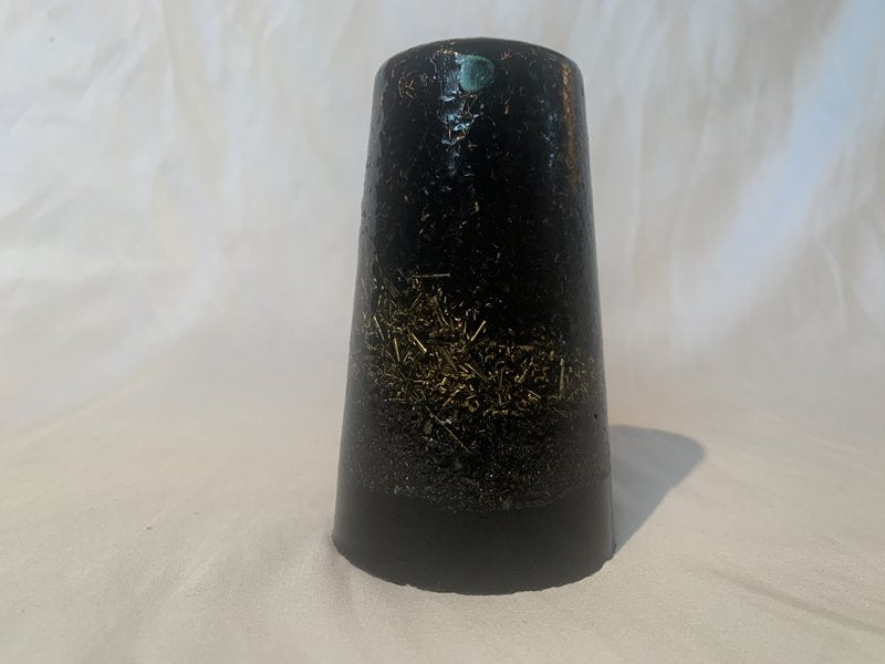 1 large black quartz crystal hand made orgone energy tower