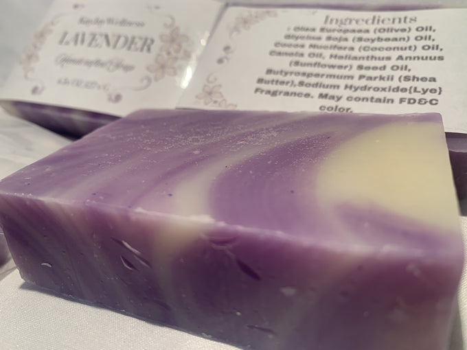 1 KayJay Wellness hand made natural Lavender bar of soap for bath detox wellness relaxation