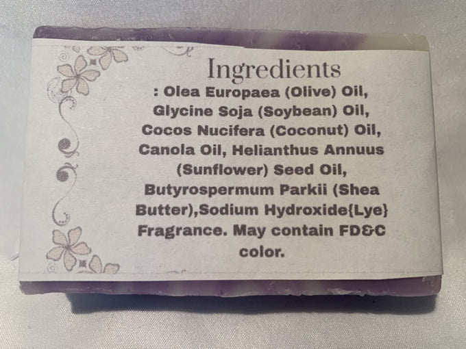 1 KayJay Wellness hand made natural Lavender bar of soap for bath detox wellness relaxation