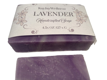 1 KayJay Wellness hand made natural Lavender bar of soap for bath detox wellness relaxation