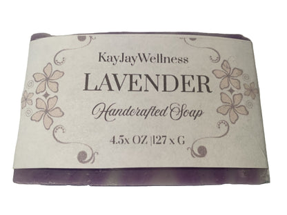 1 KayJay Wellness hand made natural Lavender bar of soap for bath detox wellness relaxation