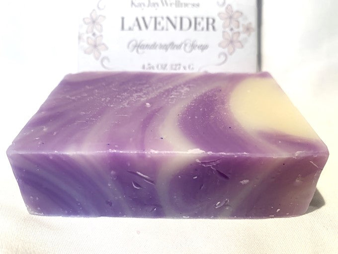 1 KayJay Wellness hand made natural Lavender bar of soap for bath detox wellness relaxation
