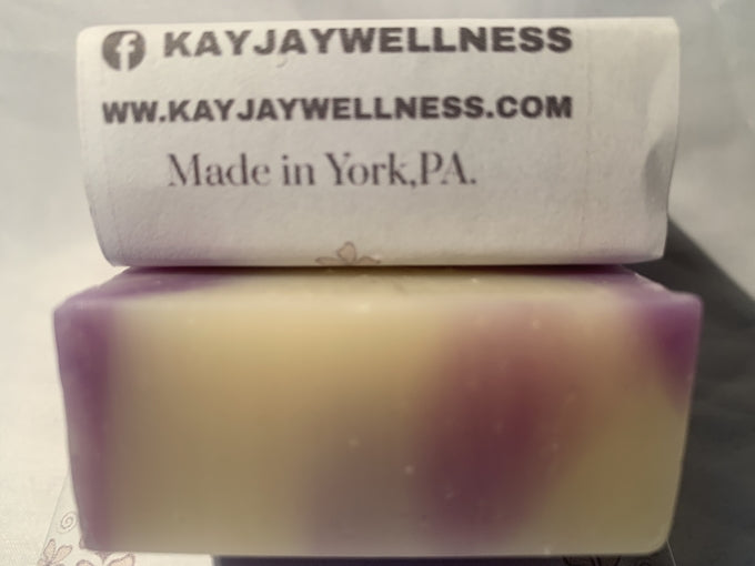 2 hand made natural Lavender soap bars with 2 quartz crystal Orgone energy pyramids