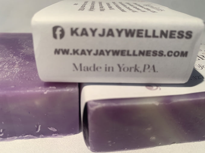 2 hand made natural Lavender soap bars with 2 quartz crystal Orgone energy pyramids