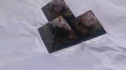 set of 3 hand made KayJay wellness Orgone Energy pyramids