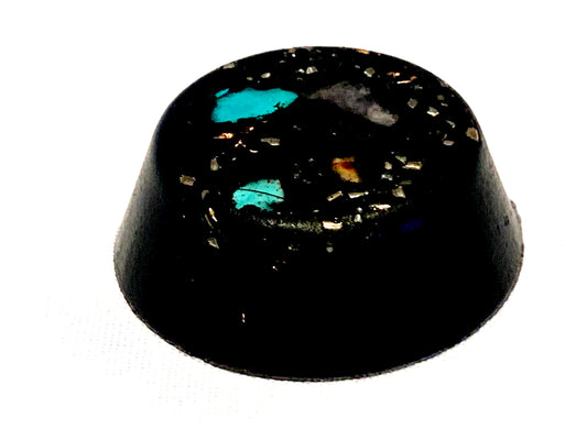 1 hand made quartz crystal turquoise and copper orgone tb unit for emf protection