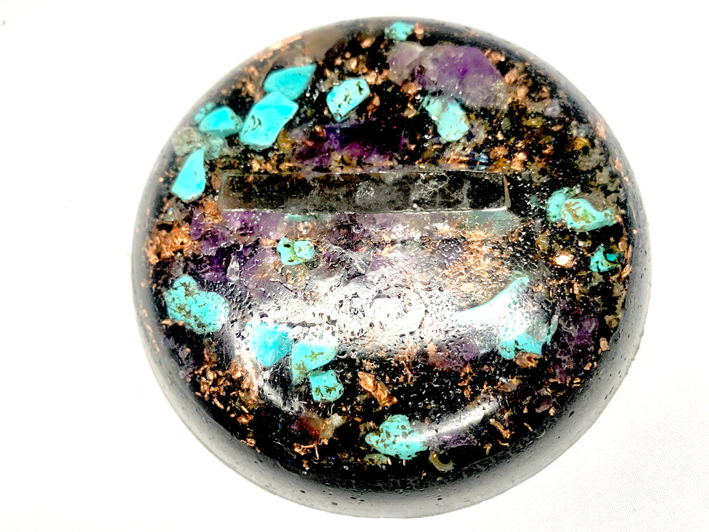1 custom made Turquoise Orgone HHG unit for home or office emf protection decoration or travel
